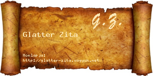 Glatter Zita névjegykártya